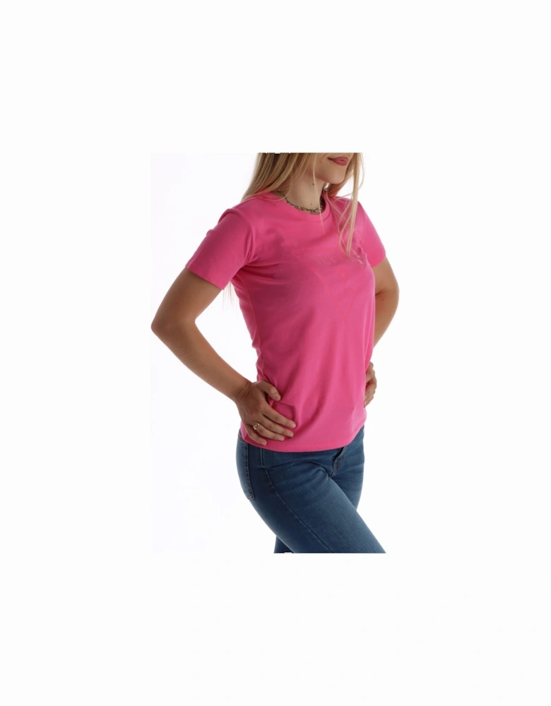Short Sleeve Crew Neck Tee Women - Pink Shirts
