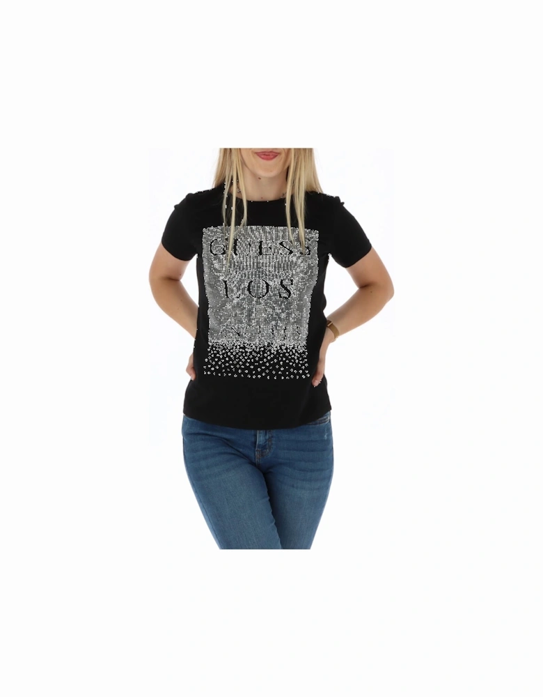Rhinestone embellished short sleeve tee Women - Black Shirts