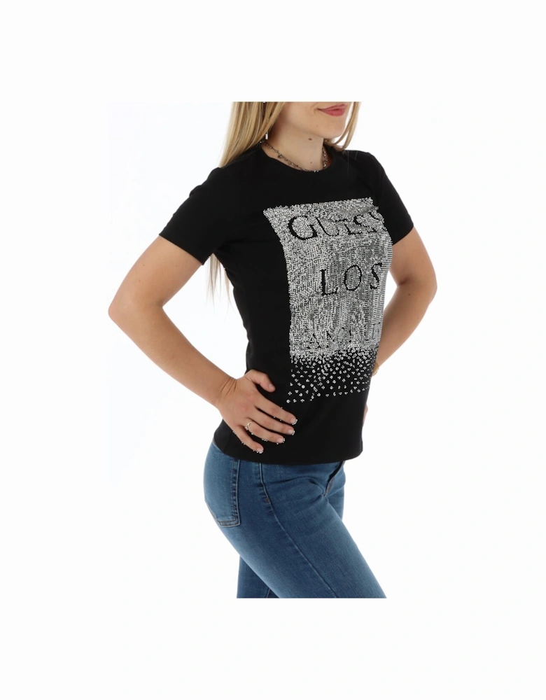 Rhinestone embellished short sleeve tee Women - Black Shirts