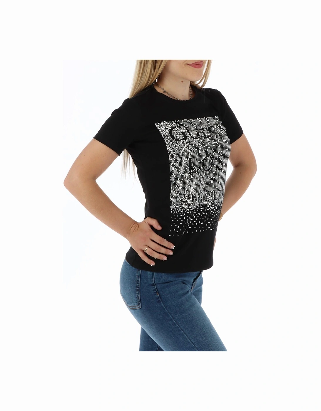 Rhinestone embellished short sleeve tee Women - Black Shirts