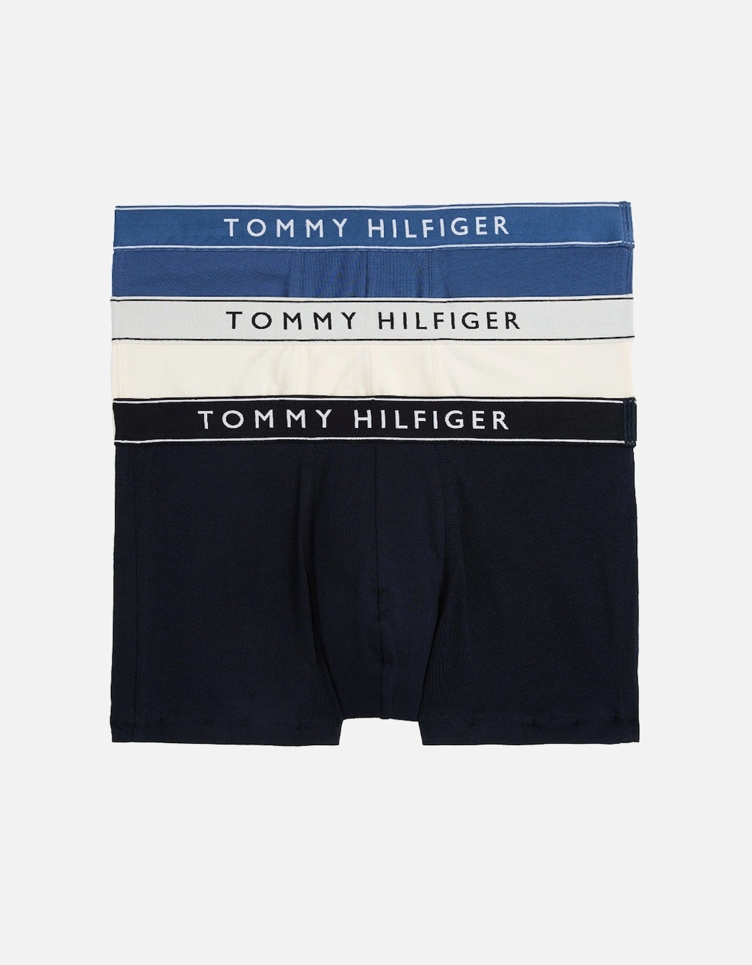Tommy Hilfiger Men's Black 3-Pack Everyday Essentials Boxer Trunks, Desert Sky/Calico/Blue - : 32/33/32 Medium