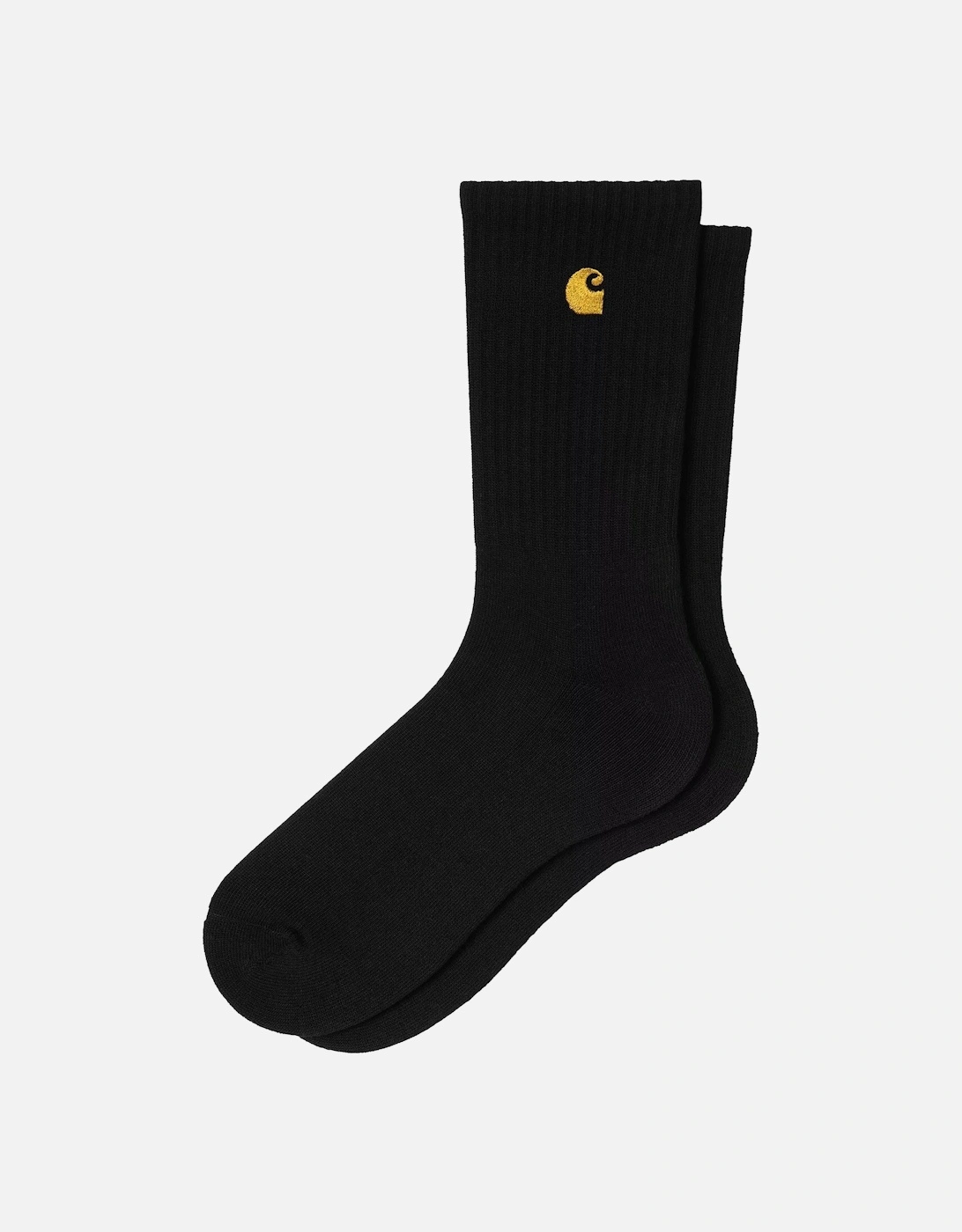 Men's Carhartt WIP Chase Socks Black/Gold - Size: 16/14.5/8/15/8.5/15.5/9/13/13.5/14/6.5/7/7.5/11.5/5/12/5.5/12.5/6/3.5/3/10.5/4/11/4.5/2.5/9.5/10/One