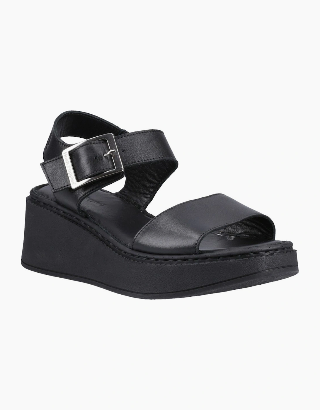 Hush Puppies Women's Black Beatrix Wedge Sandals - Size 5