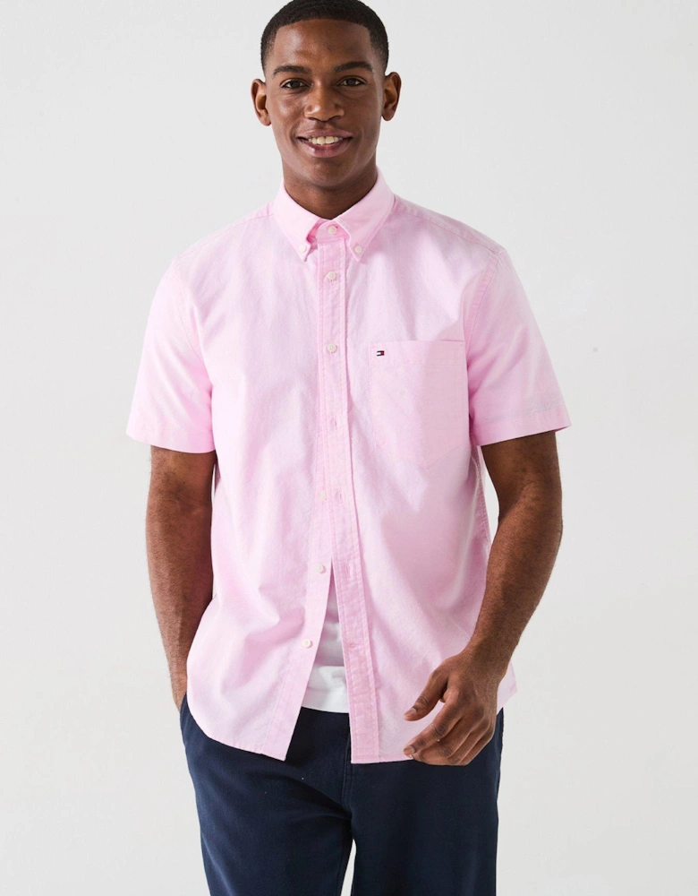 Regular Fit Heritage Short Sleeve Oxford Shirt - Light Pink