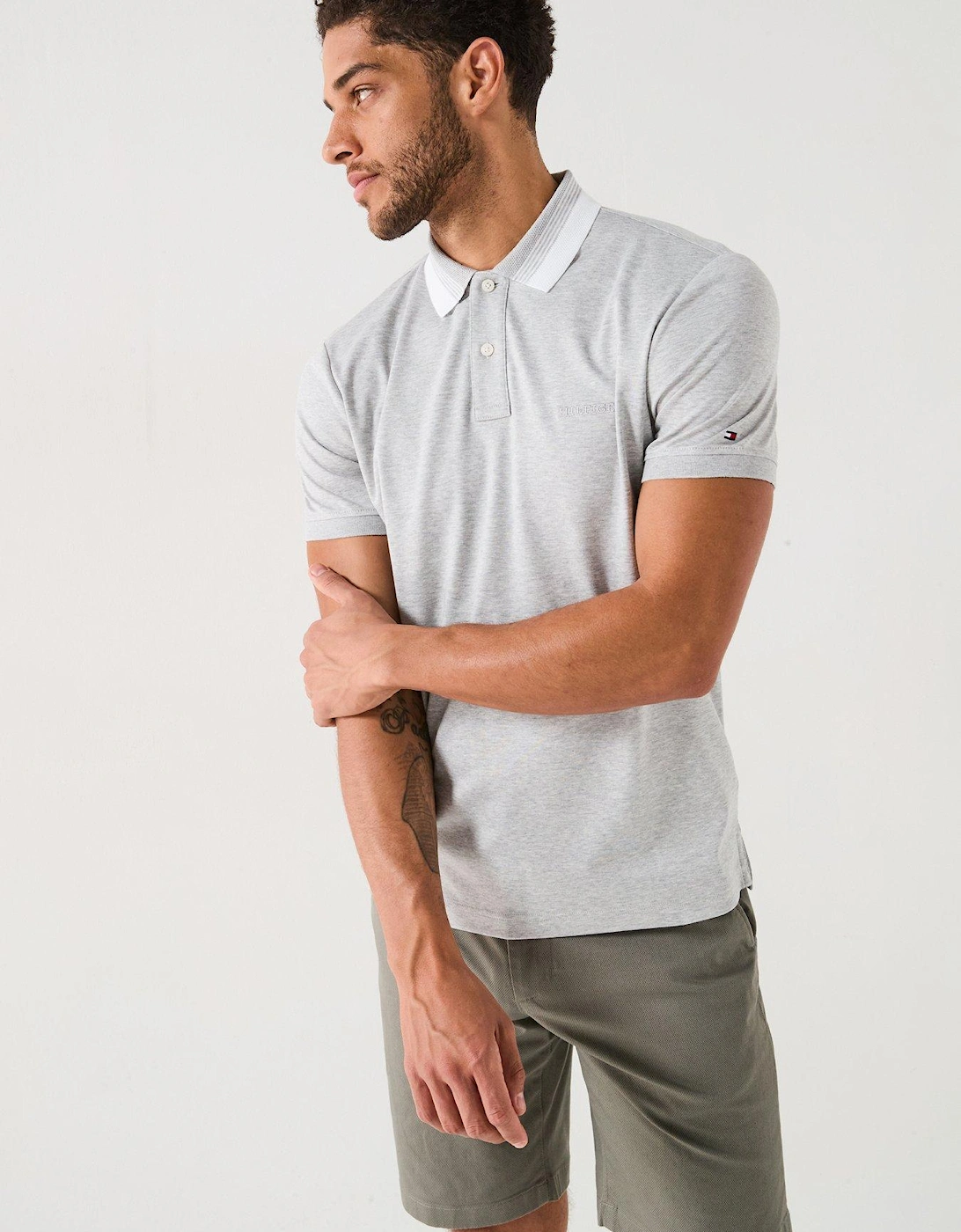 Regular Fit Interlock Collar Detail Polo Shirt - Light Grey, 2 of 1