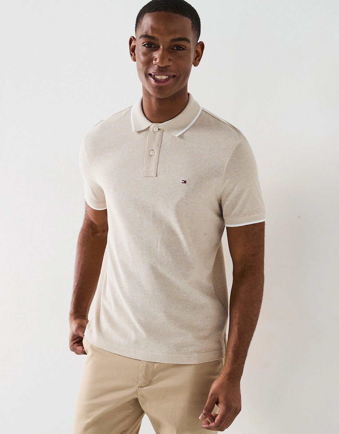 Regular Fit Linen Pique Polo Shirt - Natural, 2 of 1
