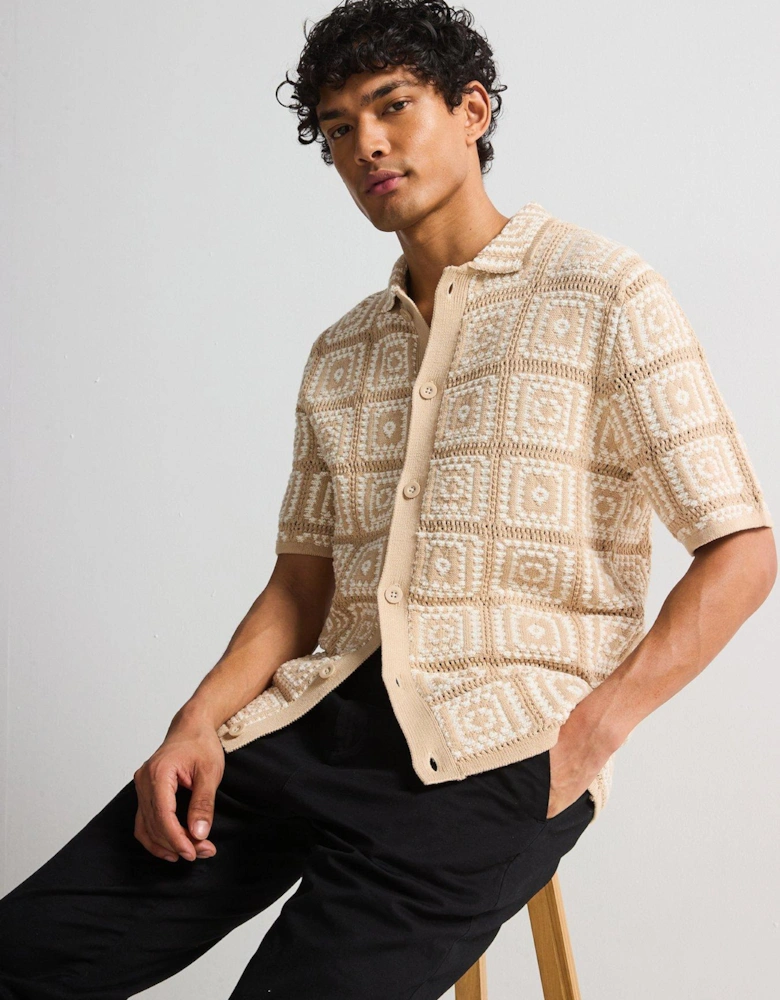 Bart RLX 5 Short Sleeve Shirt Knit - Light Brown
