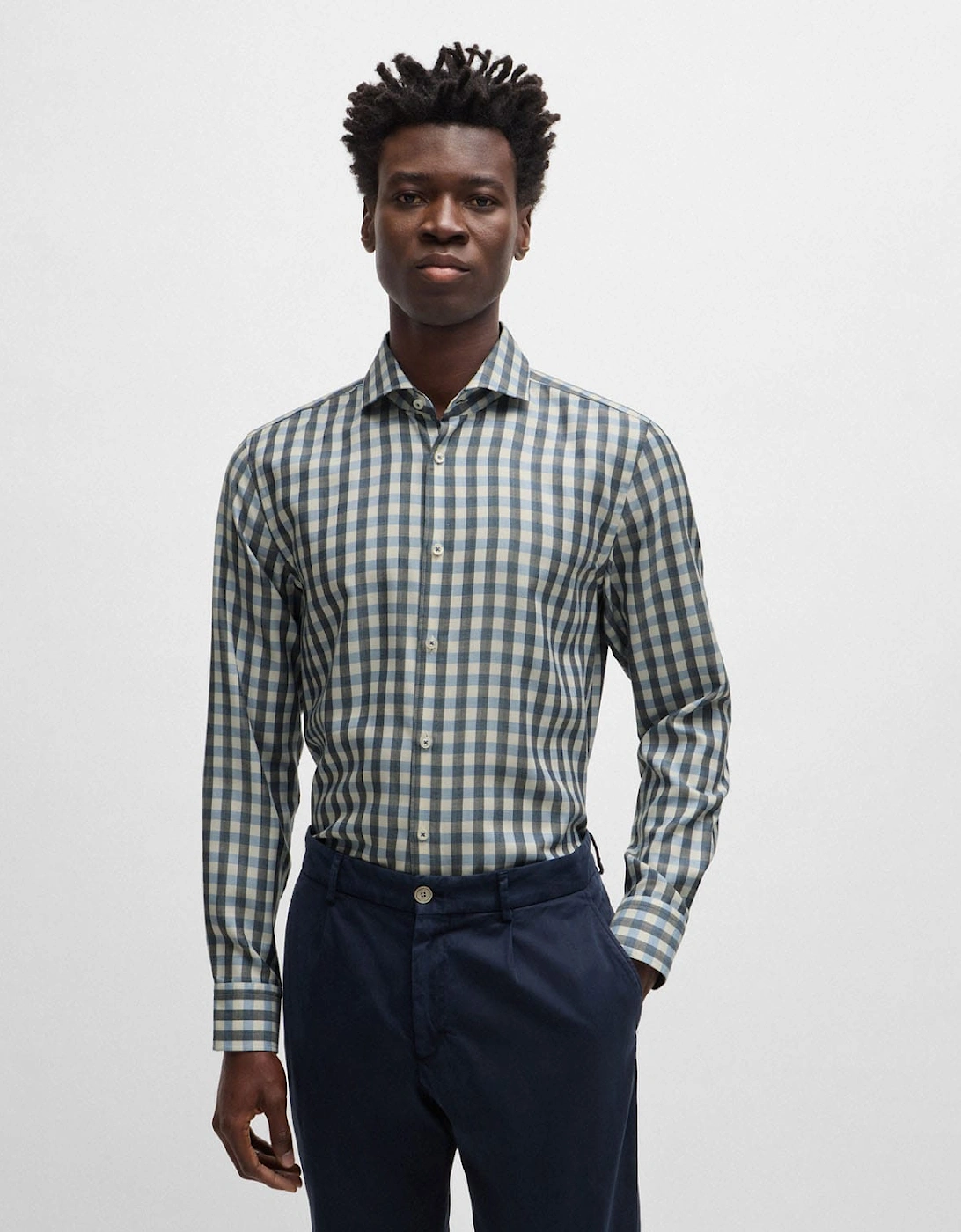 Hugo Boss Men's C-Hal Casual-Fit Shirt - Blue - Size: 36/Regular