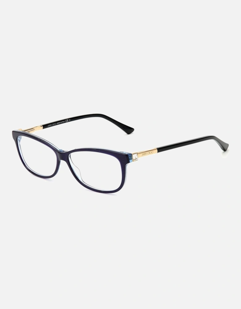 Acetate Glitter Square Glasses Women - Blue Frames