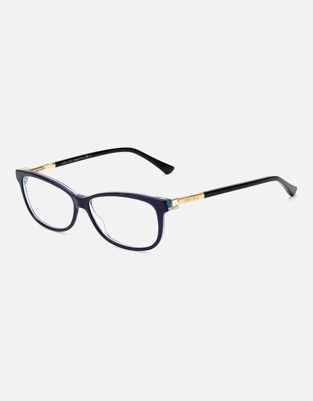 Acetate Glitter Square Glasses Women - Blue Frames, 3 of 2