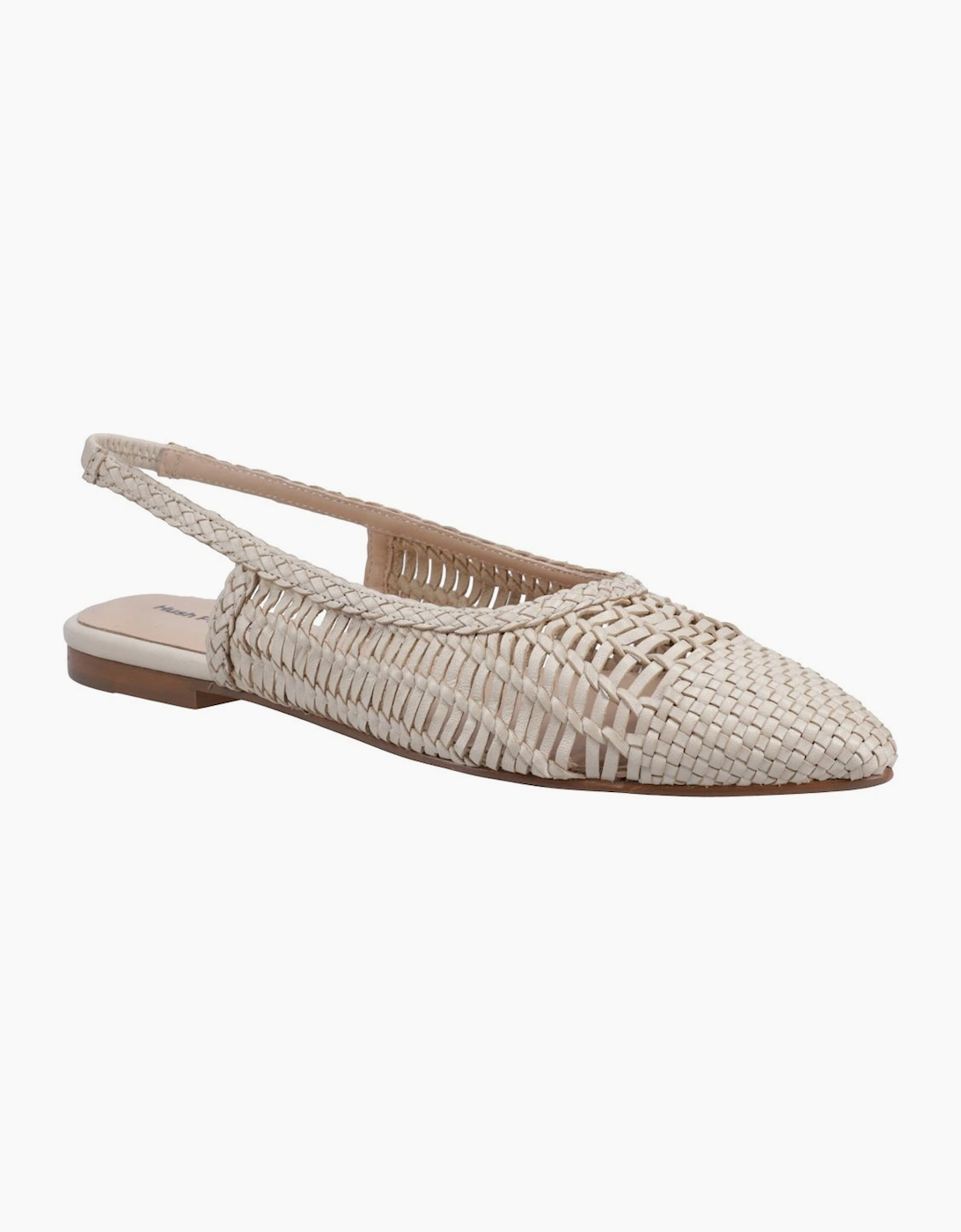 Hush Puppies Women's White Dalia Woven Leather Slingback Ballerina - Image 5