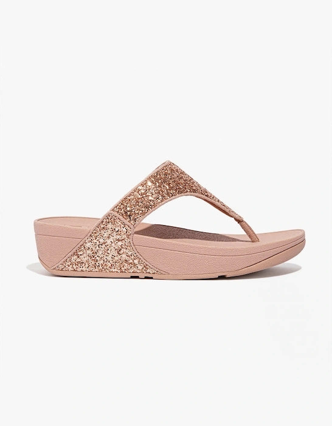 Women's FitFlop LULU GLITTER Womens Toe Post Sandals Rose Gold - Pink - Size: 7