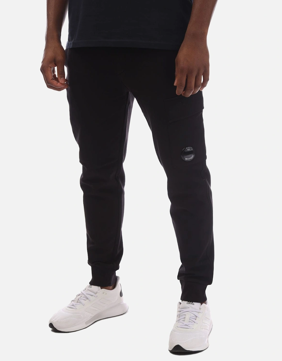 CP Company Men's Diagonal Raised Fleece Lens Sweatpants - Black - Size: 33/32/32