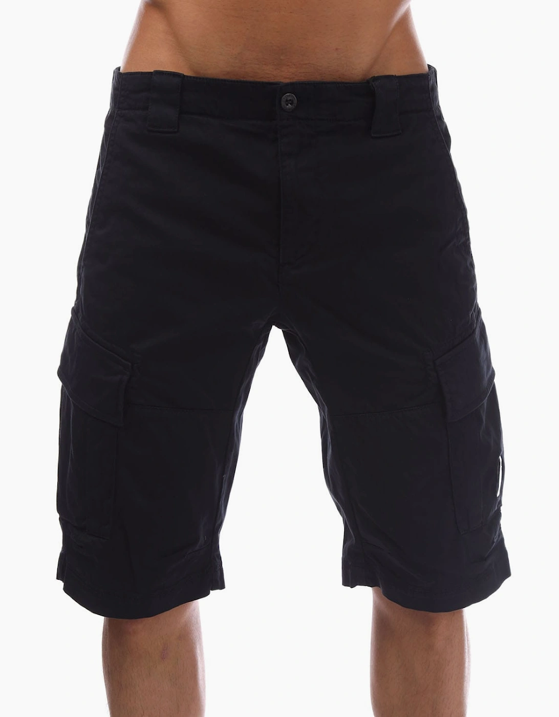 CP Company Men's Stretch Sateen Cargo Shorts - Navy - Size: 32/30/31
