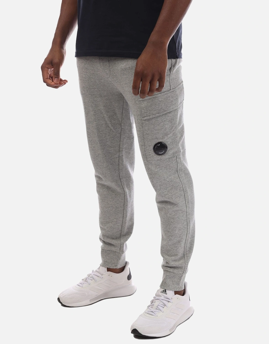 CP Company Men's Diagonal Raised Fleece Lens Sweatpants - Grey - Size: 33/32/32