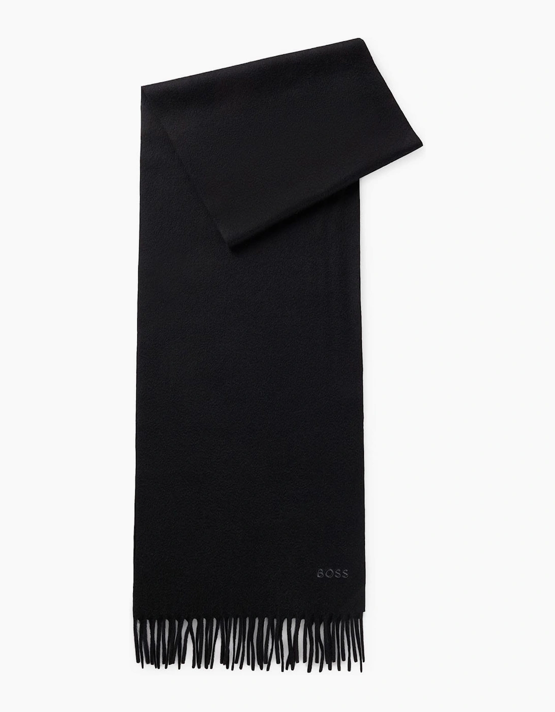 Hugo Boss Men's Embroidered Logo Scarf - Black - Size: ONE size