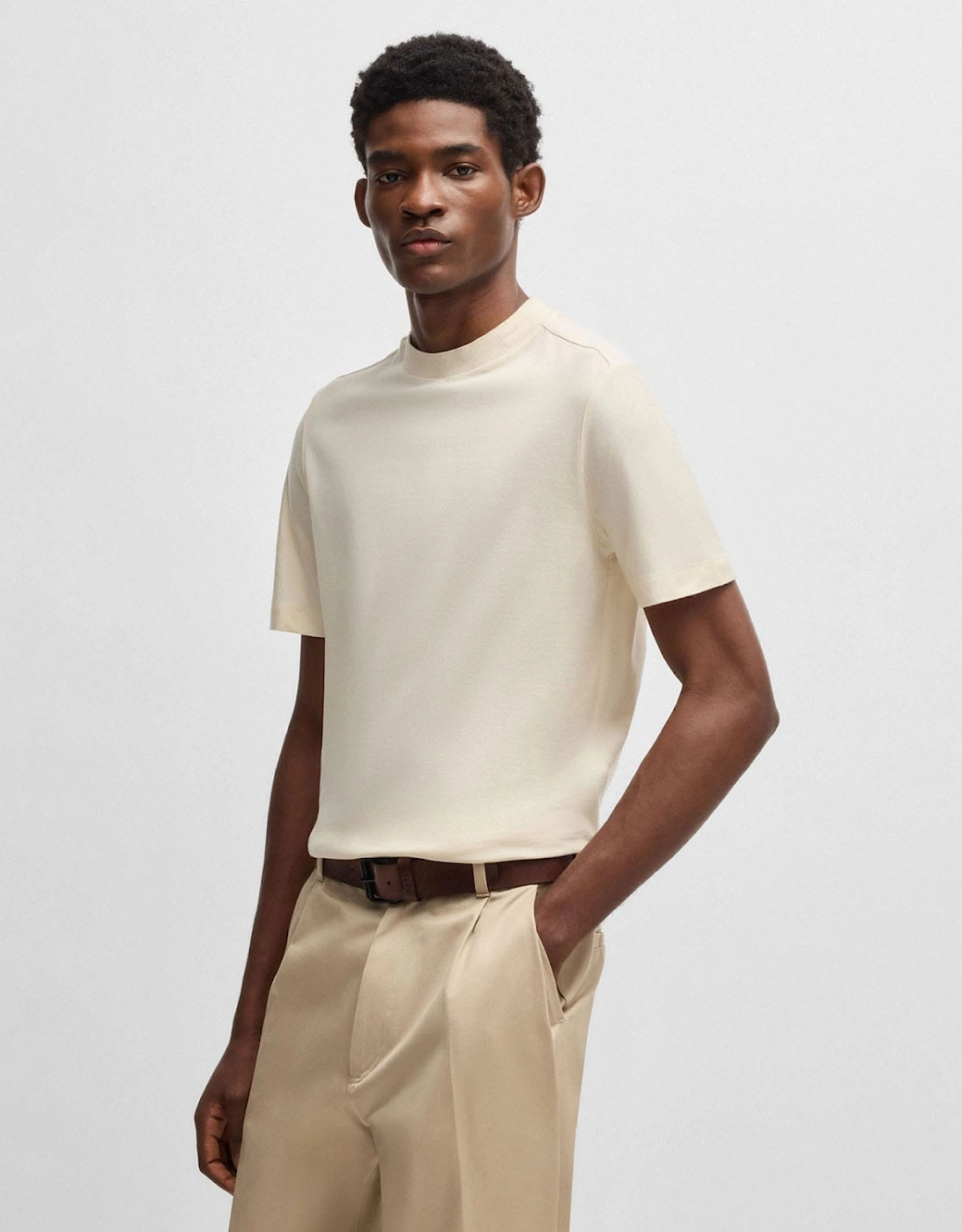 Hugo Boss Men's P-Thompson 290 Regular-Fit T-Shirt - White - Size: 40