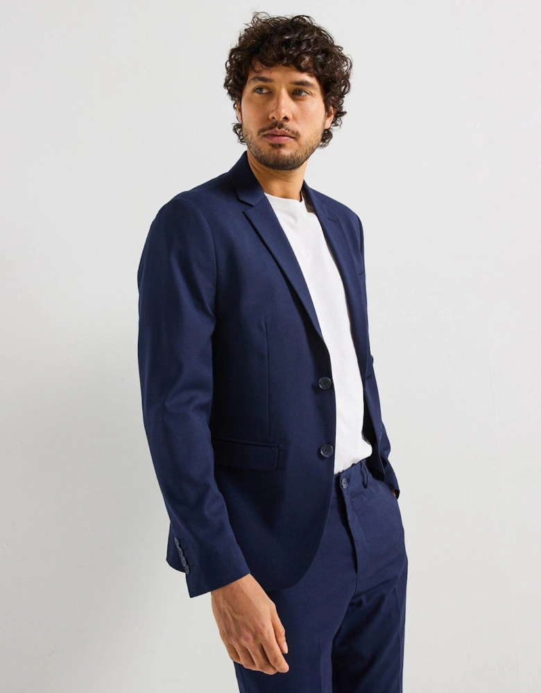 Slim Fit Cedric Structured Blazer - Navy