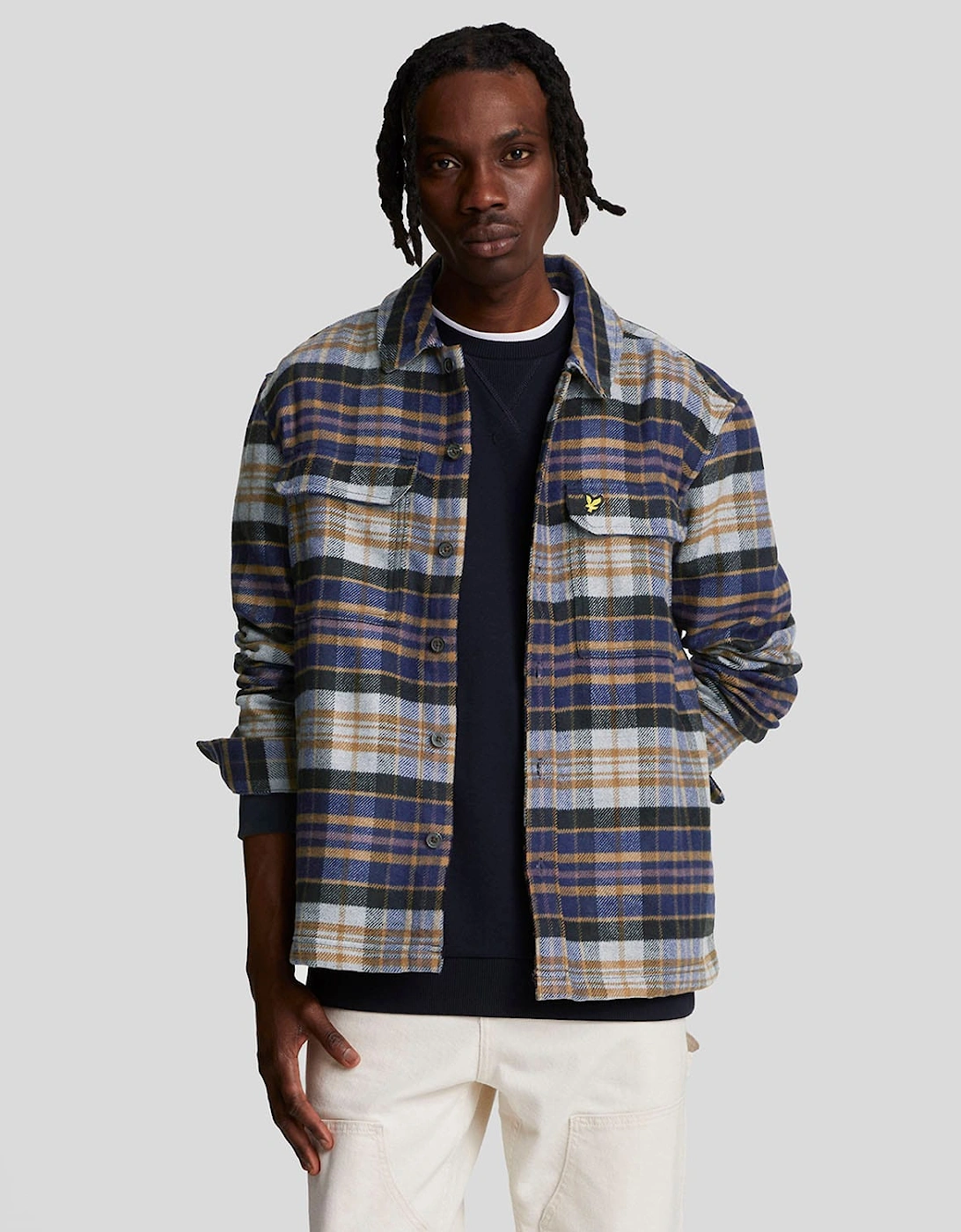 Lyle And Scott Men's Navy Check Flannel Overshirt - : M
