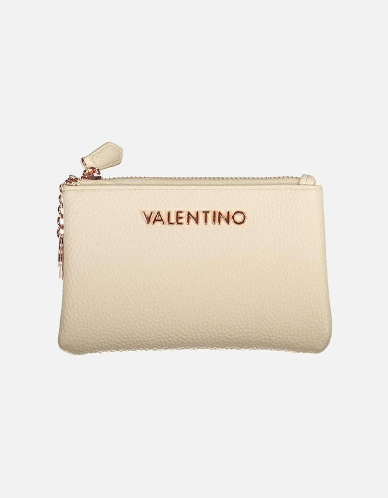 Recycled Logo Zip Pouch with Key Ring Women - Beige Wallets