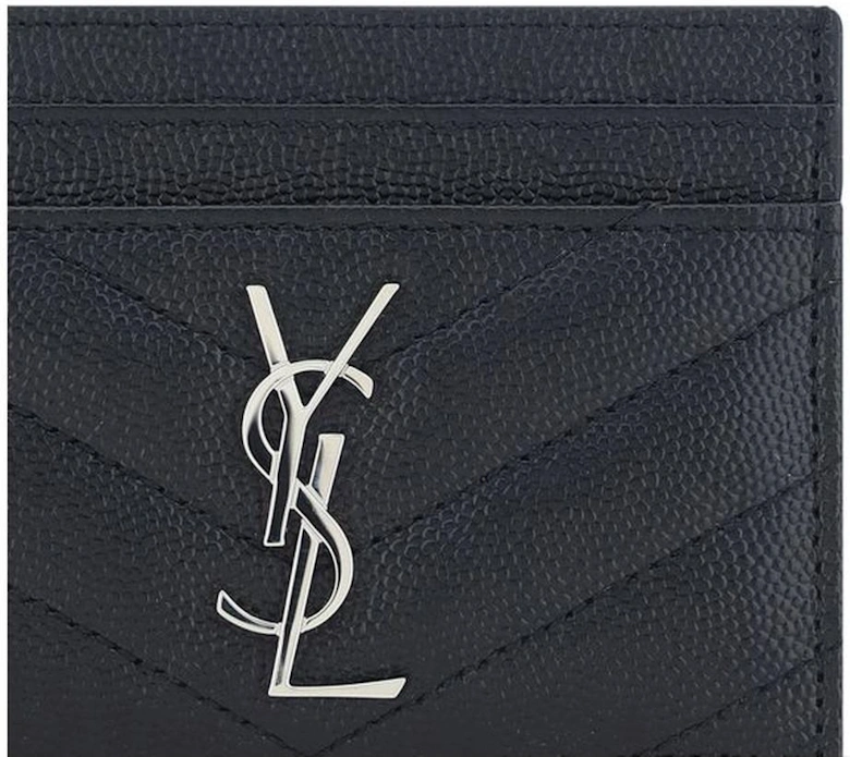 Quilted Calfskin Card Holder with Metal Logo Women - Black Bags