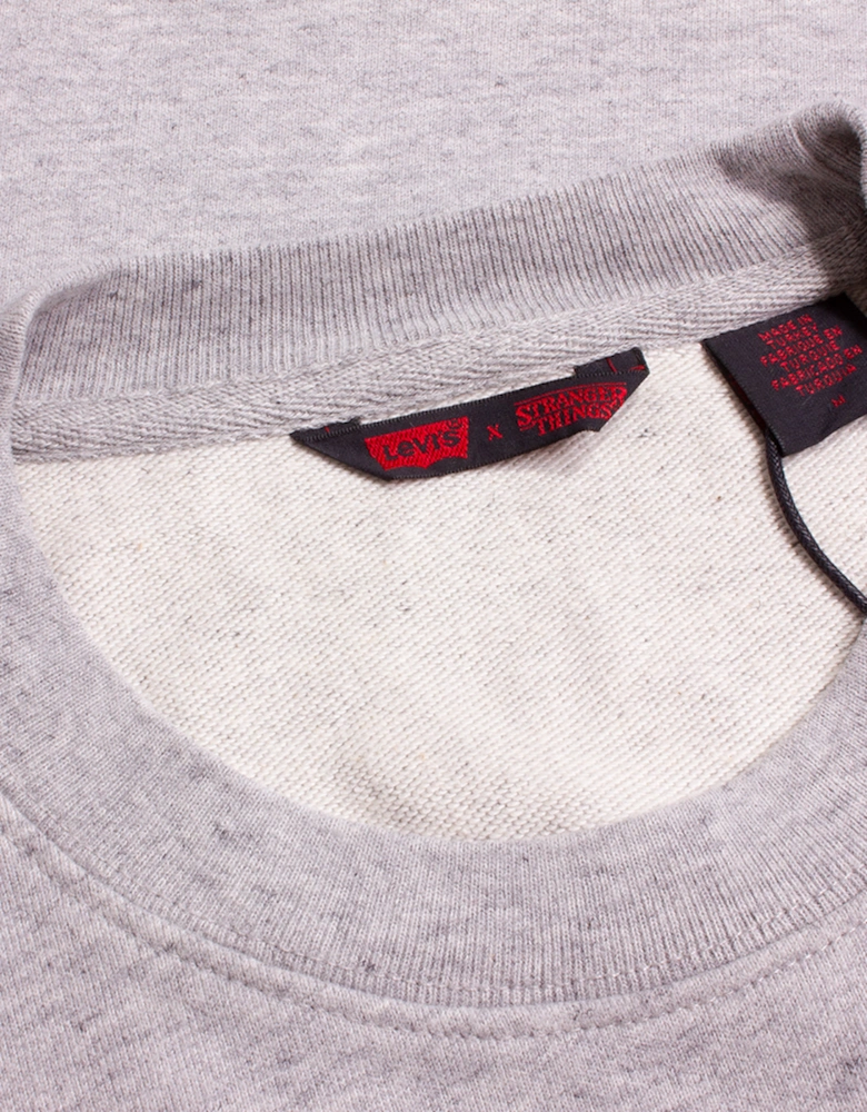 Levi's® x Stranger Things Heather Grey 'HOPPER' Oversized Sweatshirt