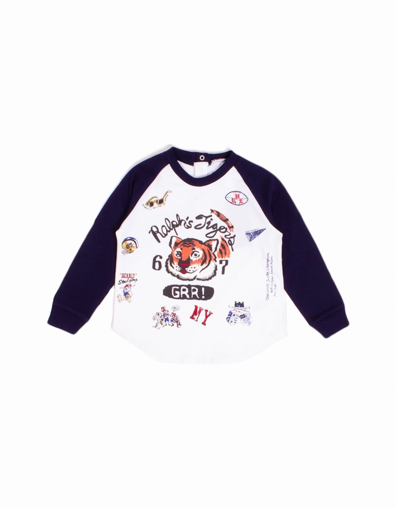 BABY White Baseball Tiger T-Shirt