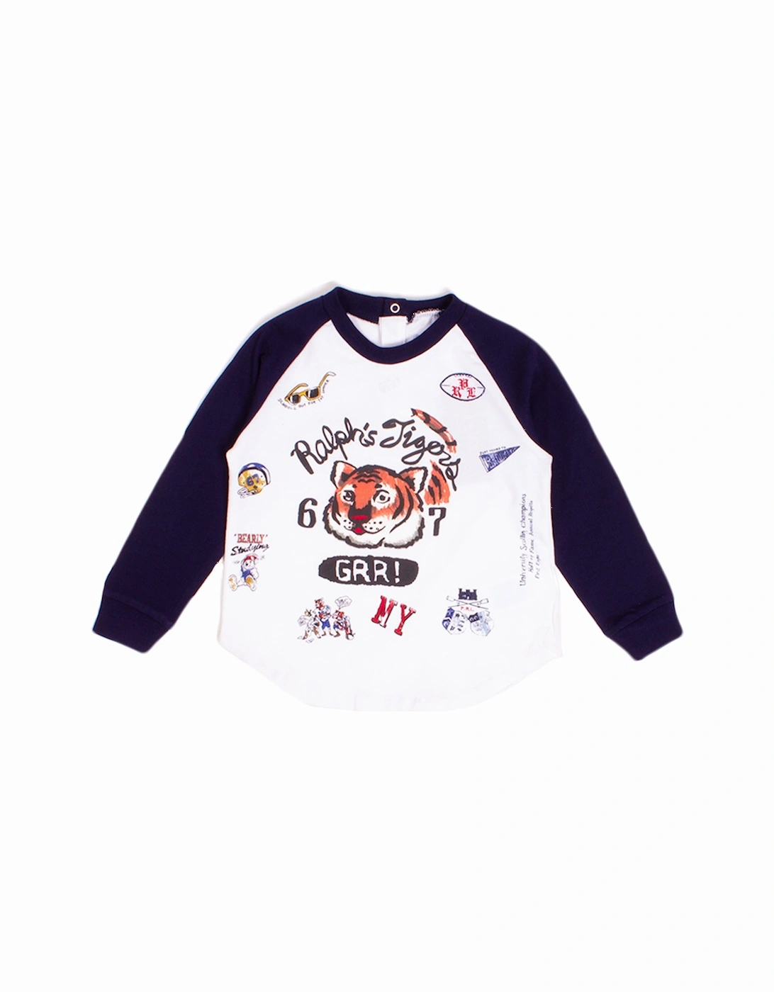 BABY White Baseball Tiger T-Shirt, 2 of 1
