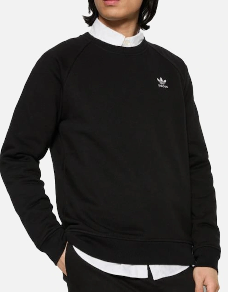 Trefoil Black Essentials Crew Sweatshirt
