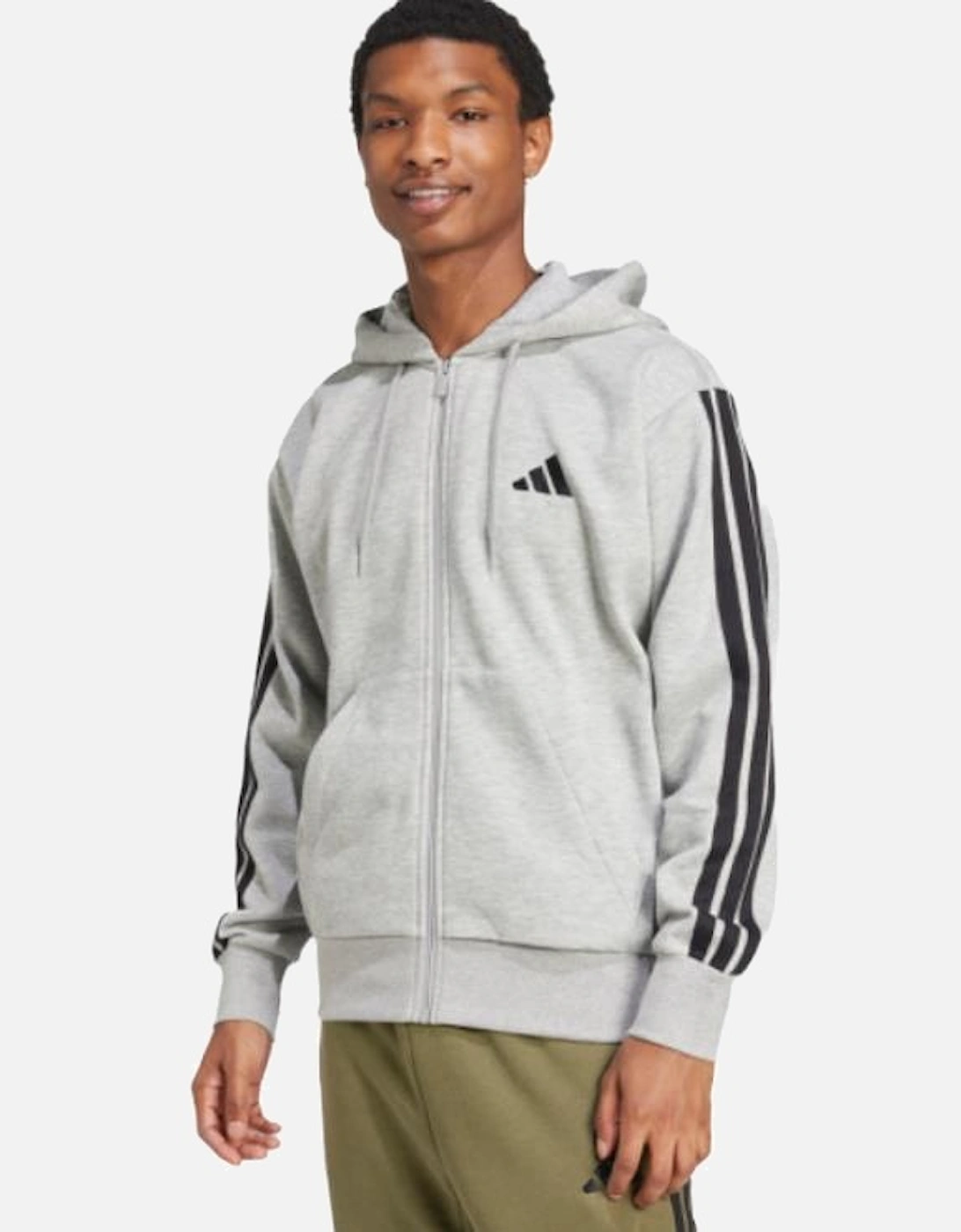 Grey 3 Stripes Essentials EQT Zip Hoodie, 6 of 5
