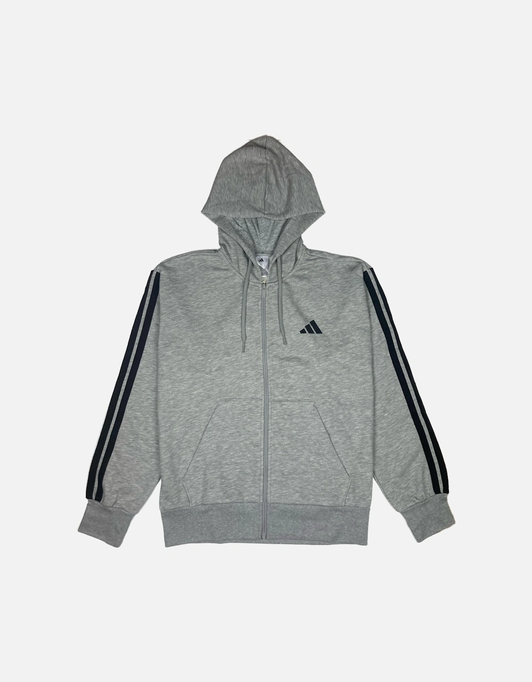 Grey 3 Stripes Essentials EQT Zip Hoodie