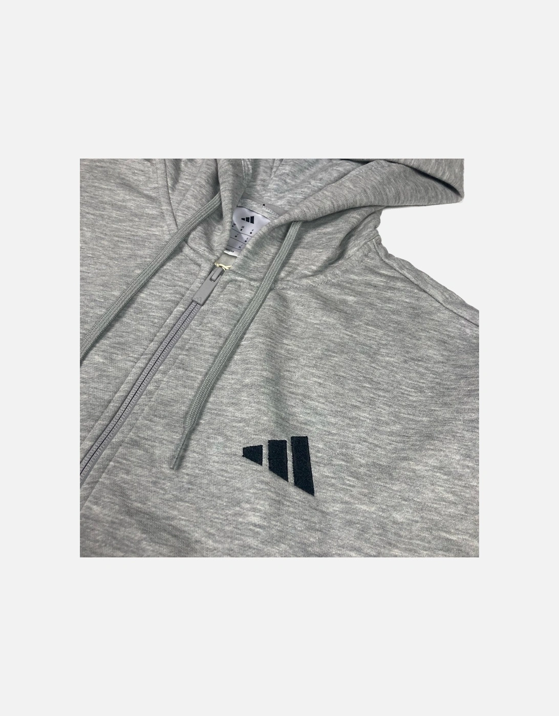 Grey 3 Stripes Essentials EQT Zip Hoodie