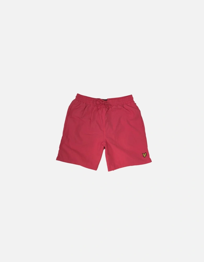 Plain Geranium Pink Swim Shorts