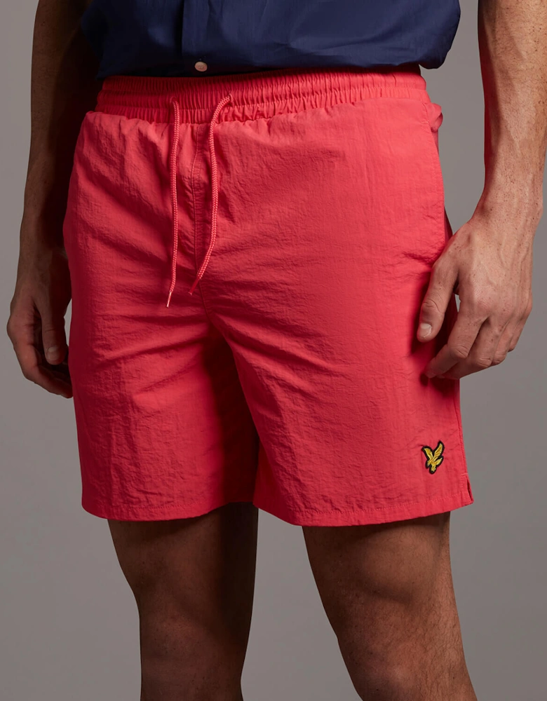 Plain Geranium Pink Swim Shorts