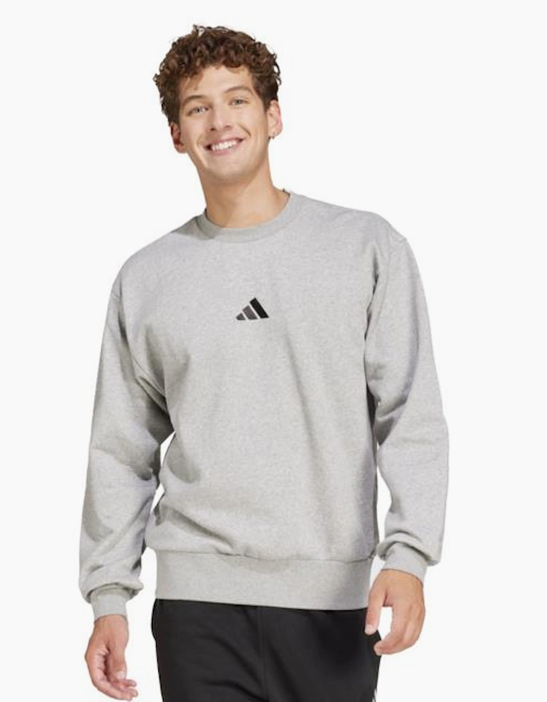 Men's Adidas Feel Cozy EQT Grey Crew Sweatshirt - Size: 40