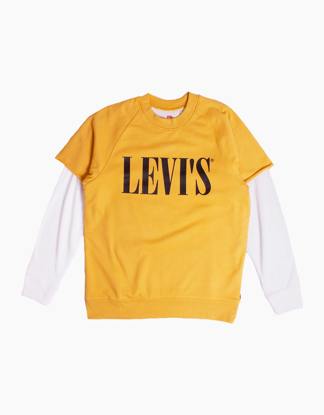 Levi's Levi's Men's Levis Serif Logo 80's Yellow Layered Sweatshirt
