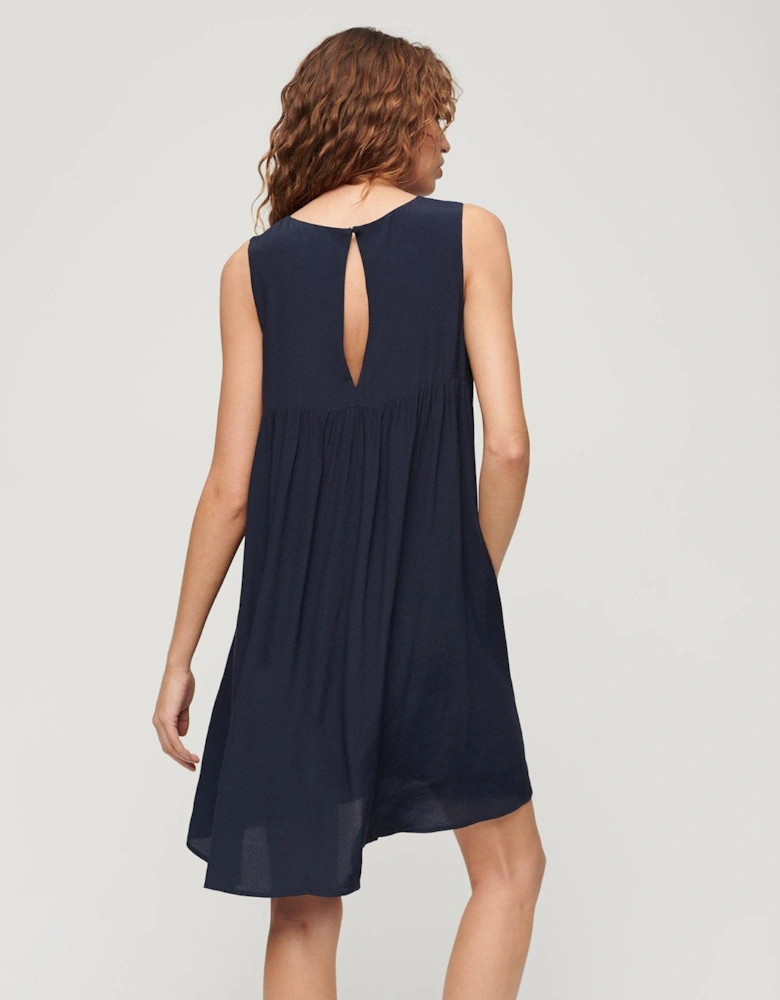 Volume Sleeveless Dress - Navy