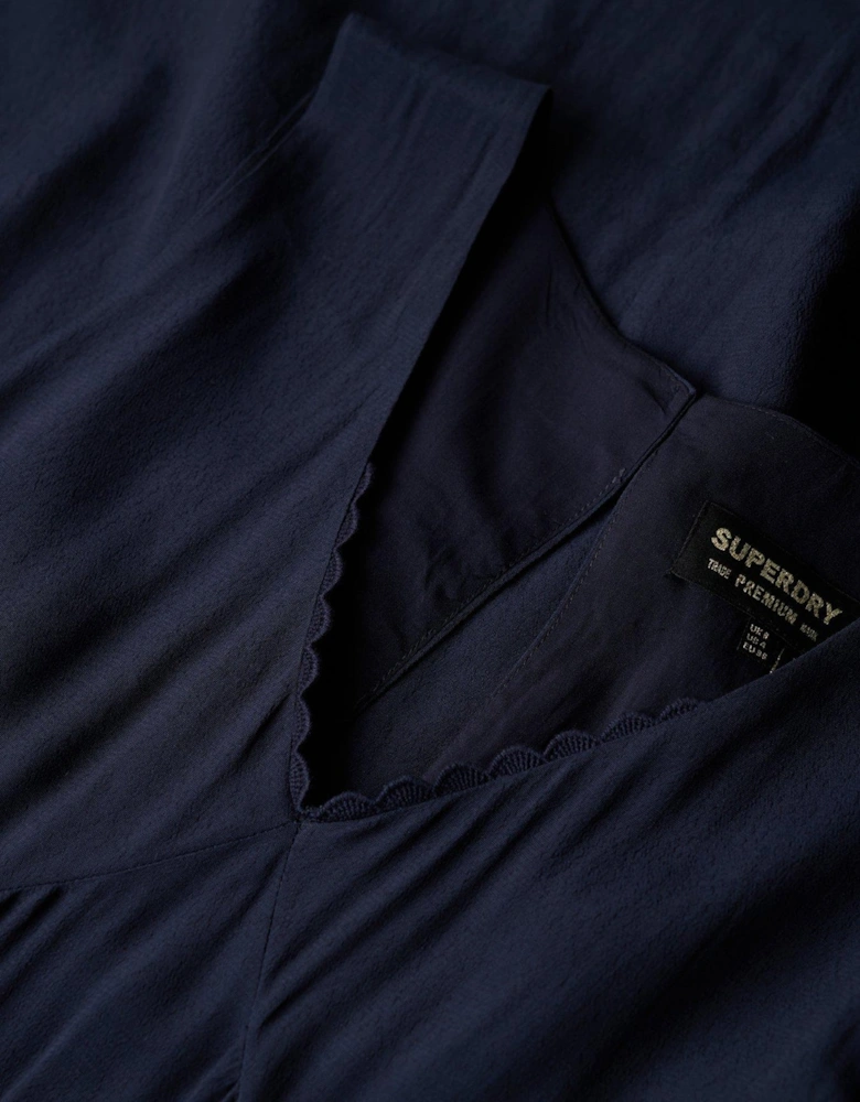 Volume Sleeveless Dress - Navy