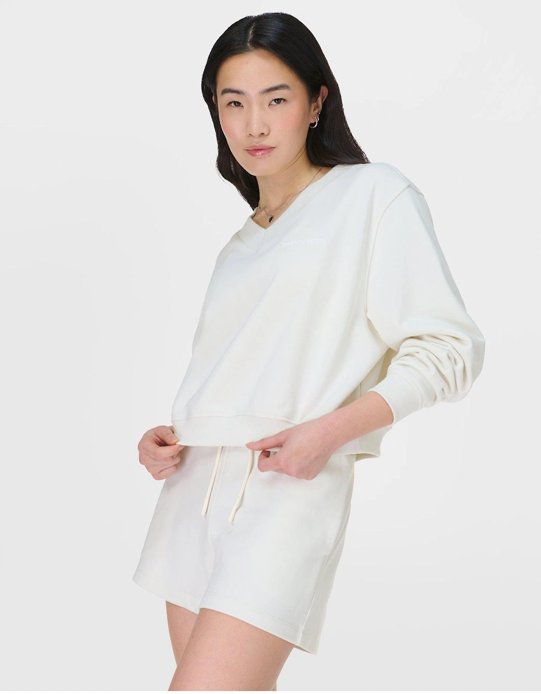 Womens Training Revive Crop V Neck - White