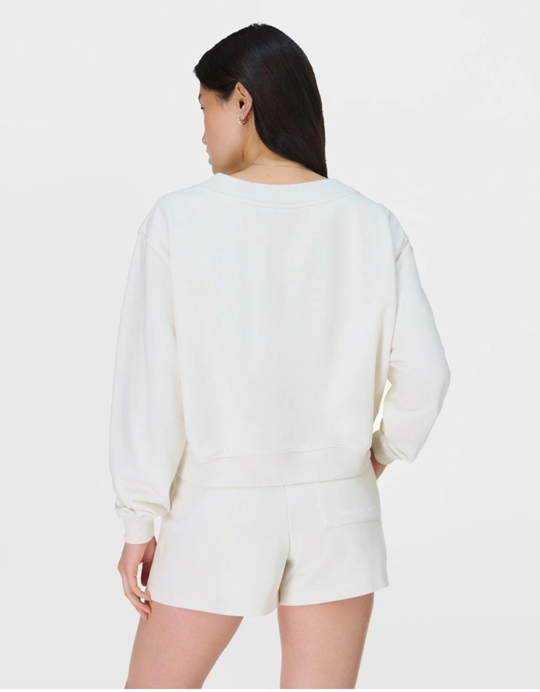 Womens Training Revive Crop V Neck - White