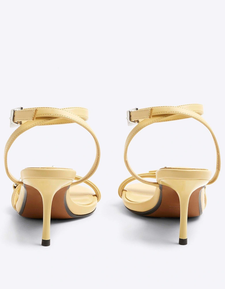 Buckle Detail Heeled Sandal - Yellow