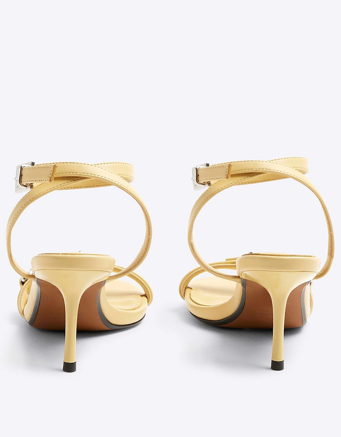 Buckle Detail Heeled Sandal - Yellow