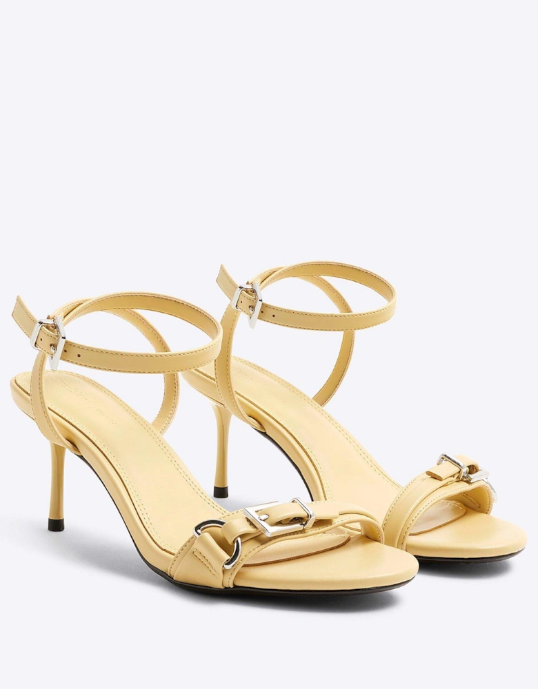 Buckle Detail Heeled Sandal - Yellow