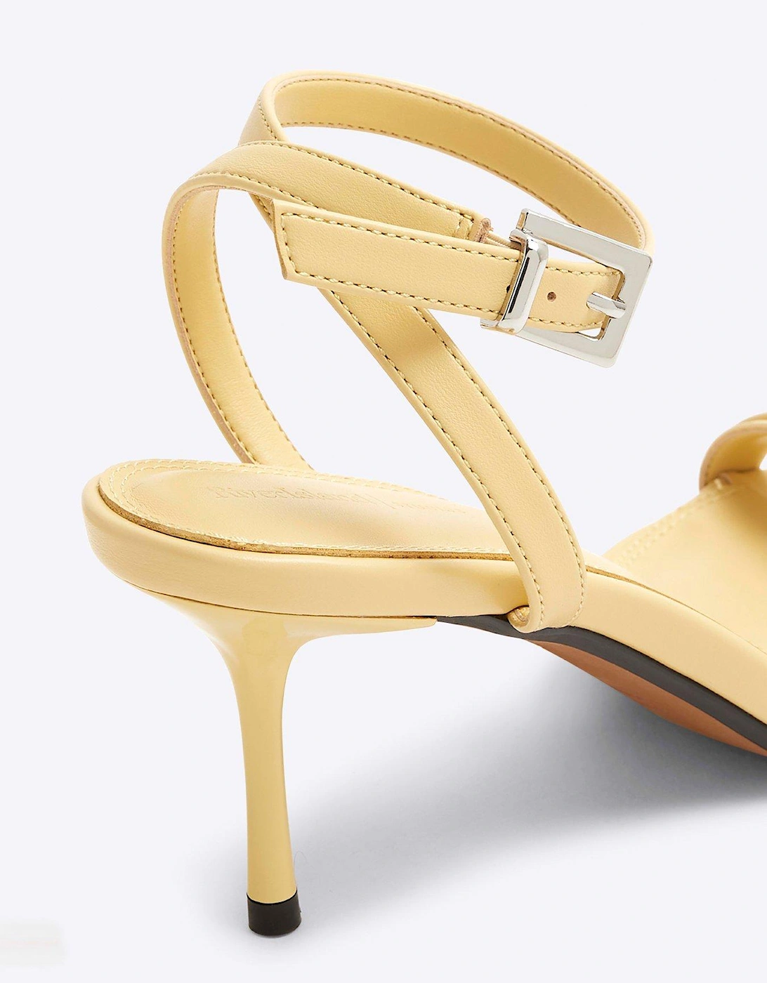 Buckle Detail Heeled Sandal - Yellow
