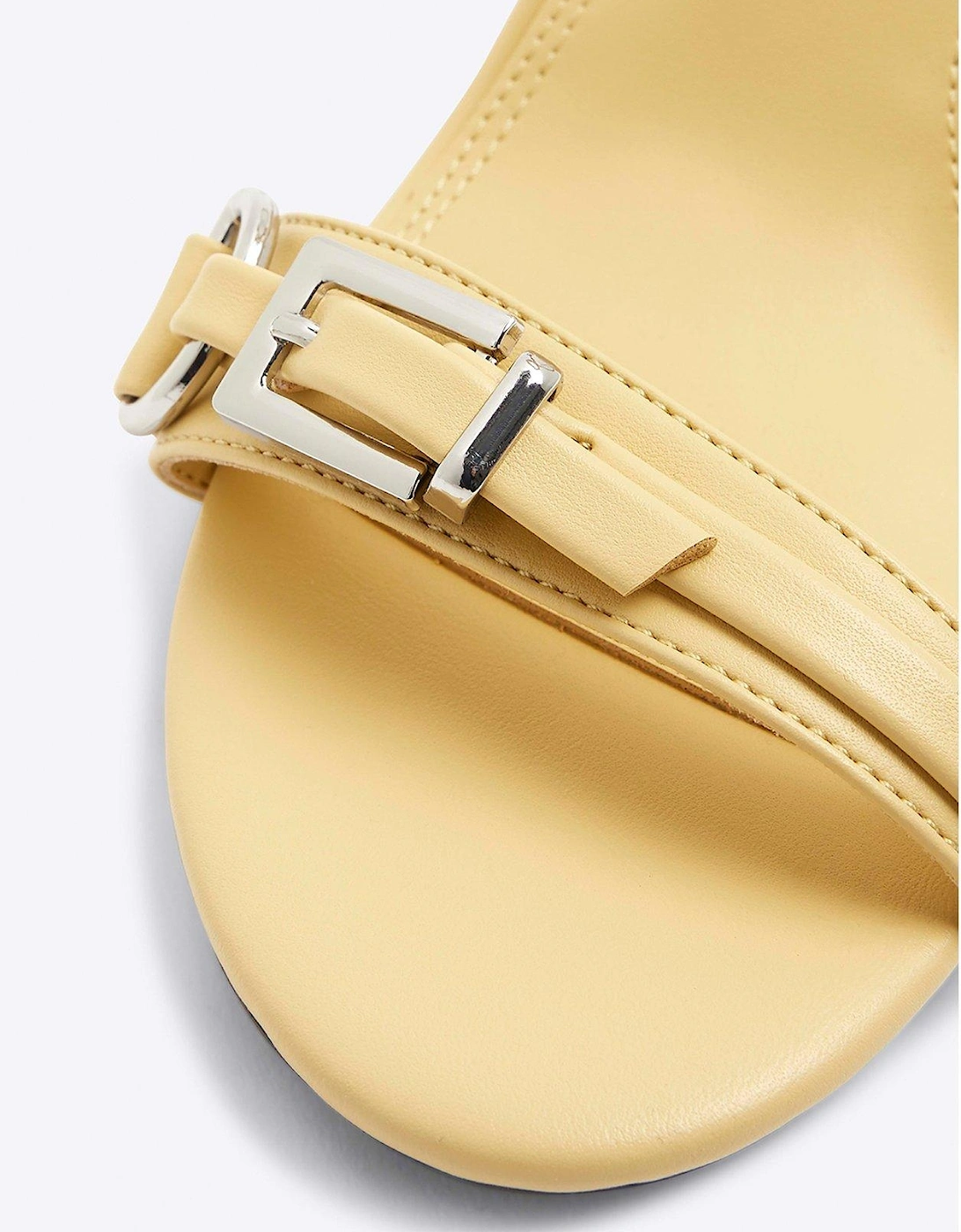 Buckle Detail Heeled Sandal - Yellow