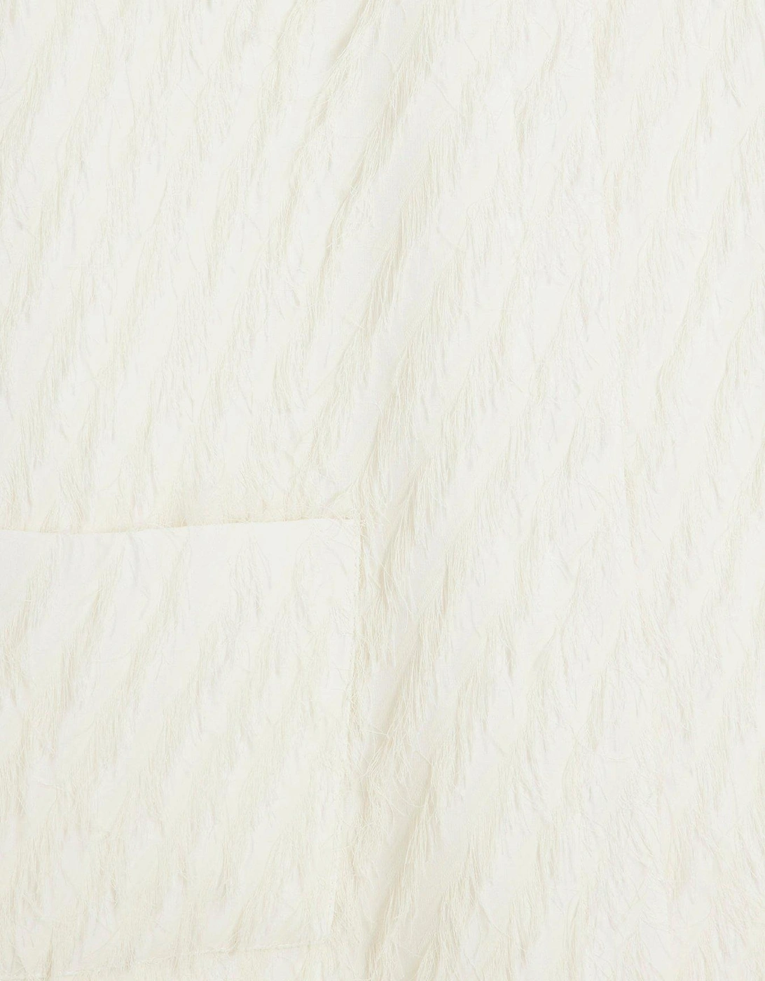 Feather Fringe Coat - Cream
