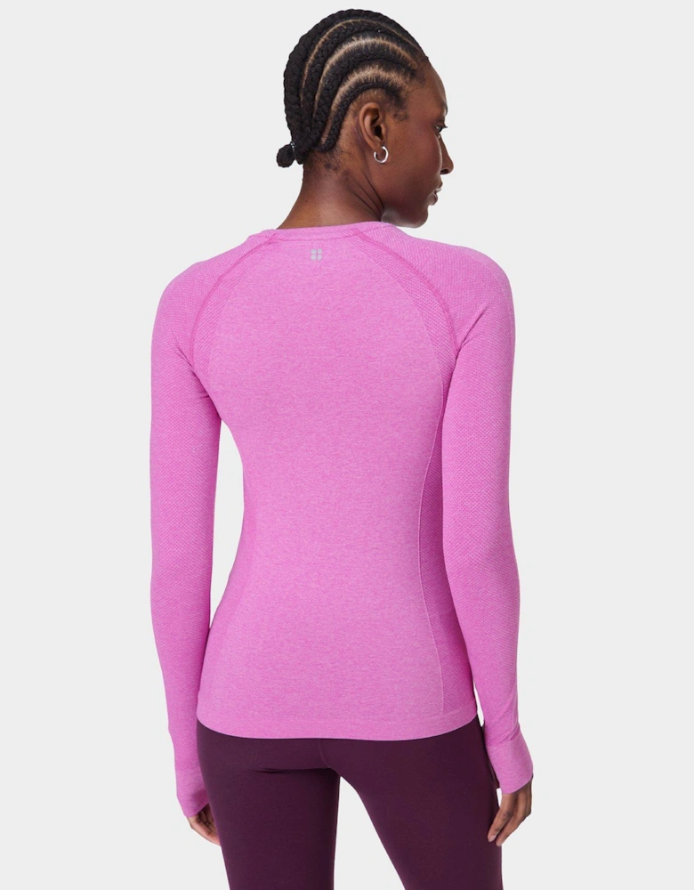 Womens Training Athlete Seamless Workout Long Sleeve Top - Pink