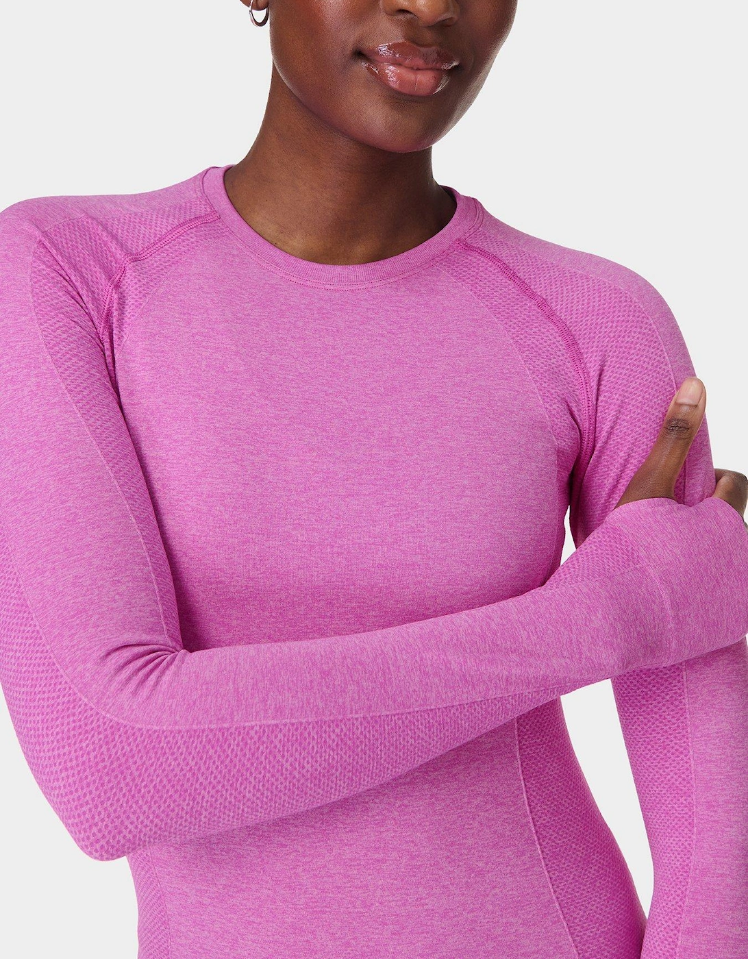 Womens Training Athlete Seamless Workout Long Sleeve Top - Pink