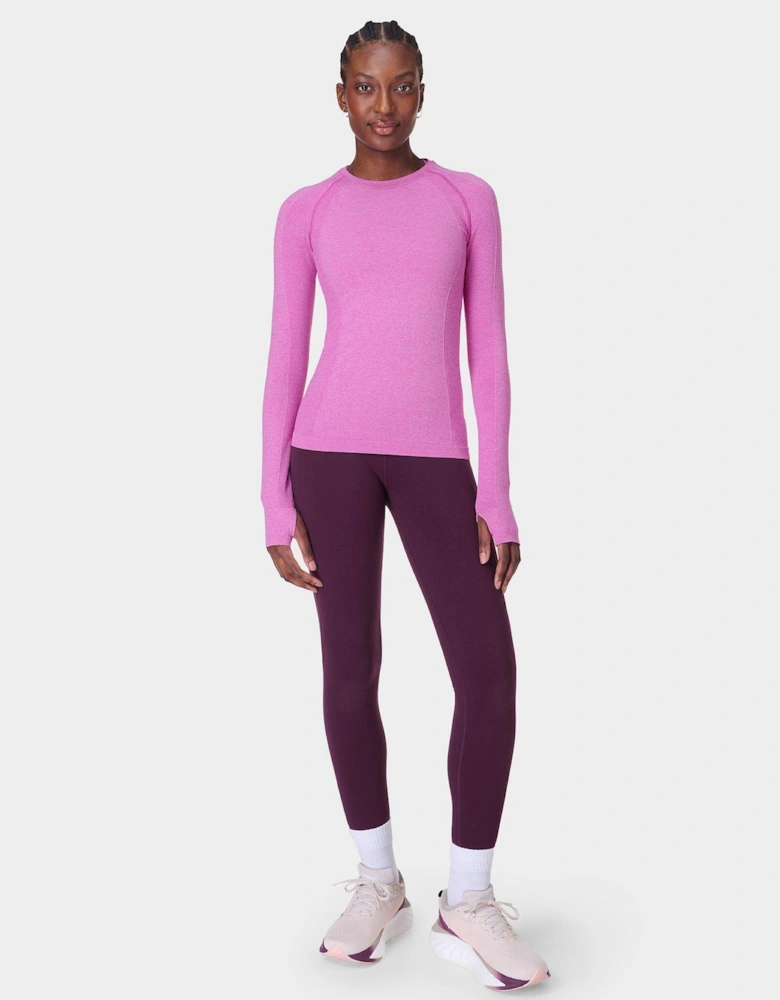 Womens Training Athlete Seamless Workout Long Sleeve Top - Pink
