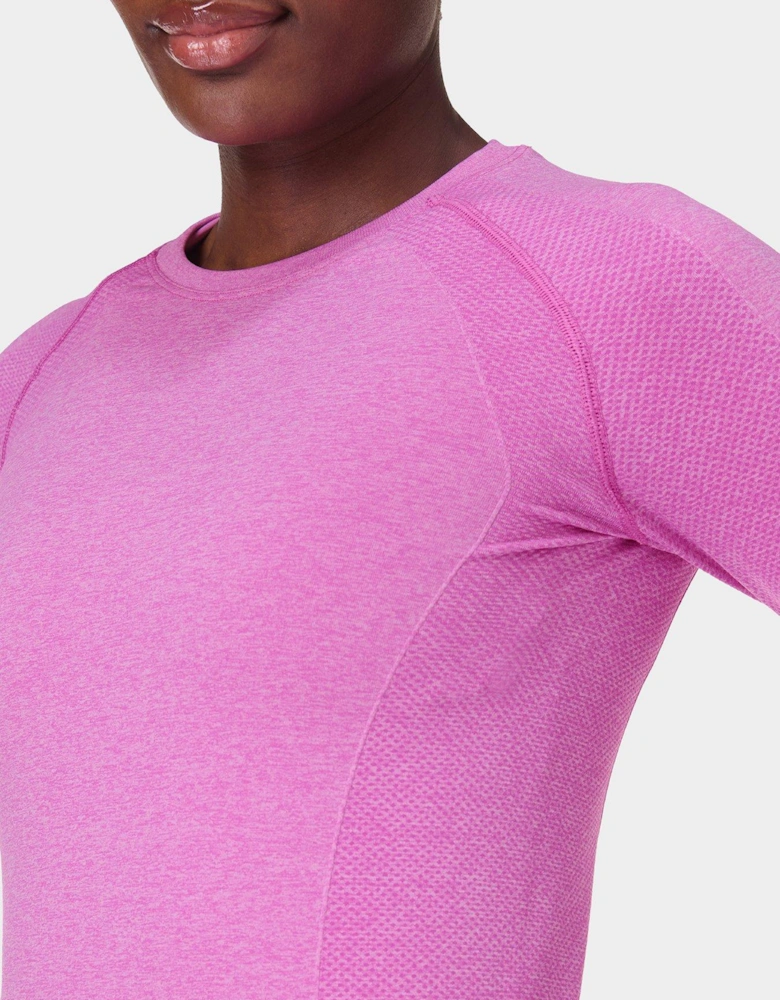 Womens Training Athlete Seamless Workout Long Sleeve Top - Pink
